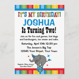 Invitaciones a Personalizados para elefantes para 