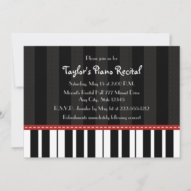 Invitaciones a Piano Recital (Anverso)