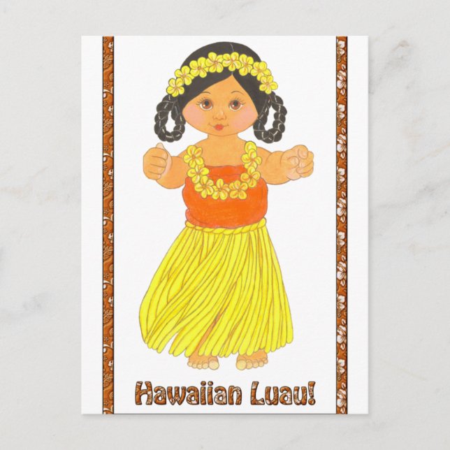 Invitaciones a postales de Luau en Hawái (Anverso)