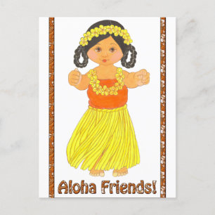 Invitaciones a postales de Luau en Hawái~Amigos de