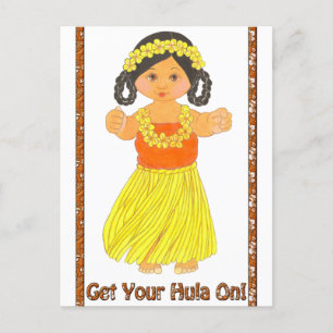 Invitaciones a postales de Luau en Hawái~Poner Hul