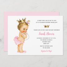 Invitaciones a princesas de época Bebé rubio rosa