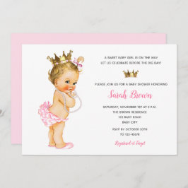 Invitaciones a princesas de época Bebé rubio rosa