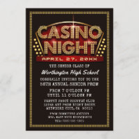 Invitaciones a Prom Temáticas del Fiesta de Casino