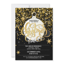 Invitaciones a puntos de navidad Fiesta Gold Spark