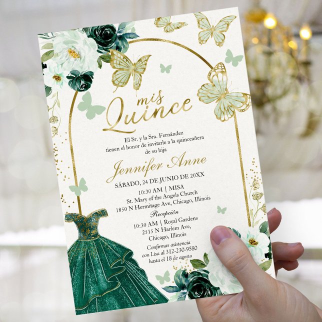 Invitaciones a Quinceanera Española de Mariposa Ve (Subido por el creador)
