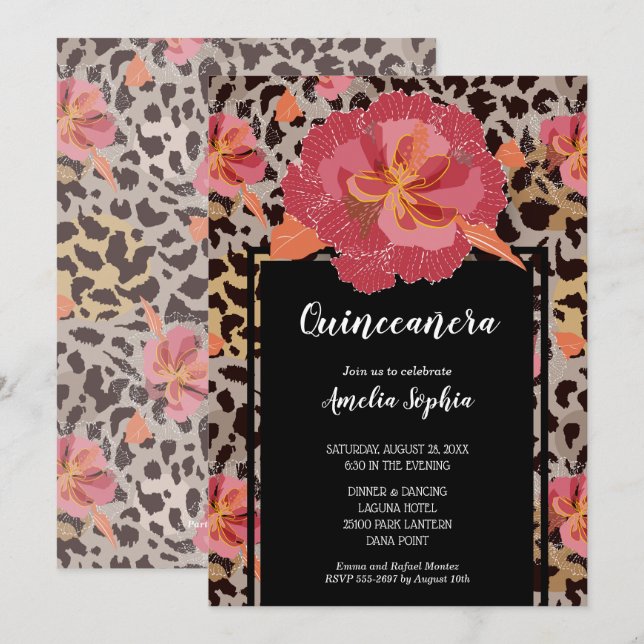 Invitaciones a Quinceañera para la impresión de an (Anverso / Reverso)