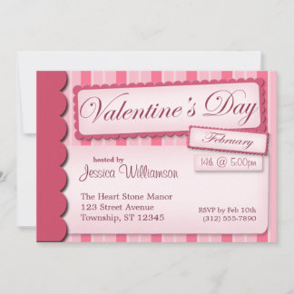 Invitaciones a rayas rosadas de cuaderno de el día