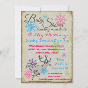 Invitaciones a renos de Woodland de Baby Shower