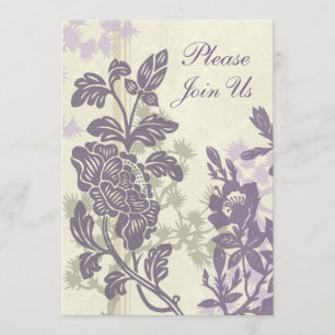 Invitaciones a renovación de Boda de flores morada