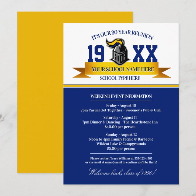Invitaciones a Reunión de Banner Mascot (Anverso / Reverso)