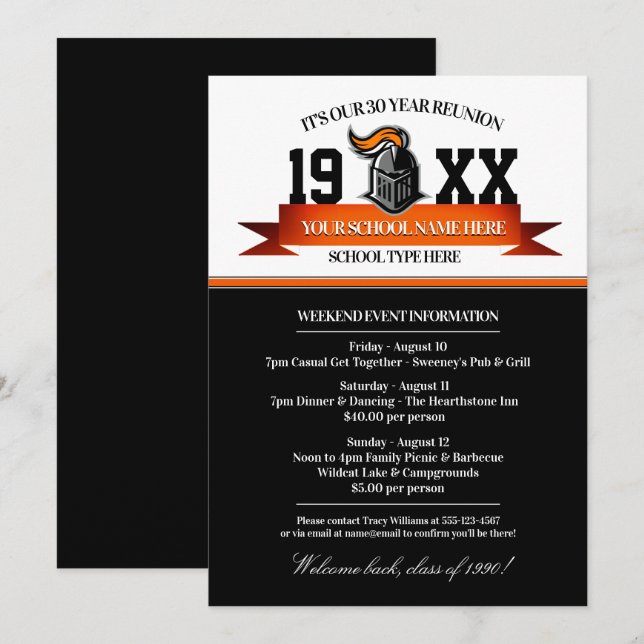 Invitaciones a Reunión de Banner Mascot (Anverso / Reverso)