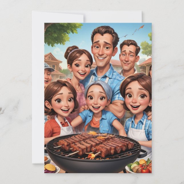 invitaciones a reuniones familiares Cocina de Bbq (Anverso)