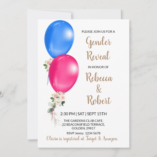 Invitaciones a revelar género (Anverso)