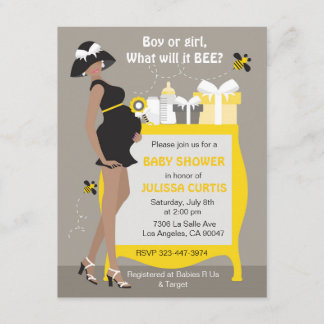 Invitaciones a revelar género de abeja de burbujas