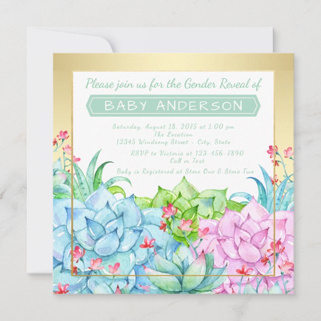 Invitaciones a revelar género de Baby Shower exito (Anverso)