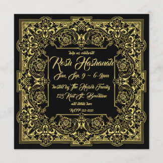 Invitaciones a Rosh Hashanah con abundancia de oro