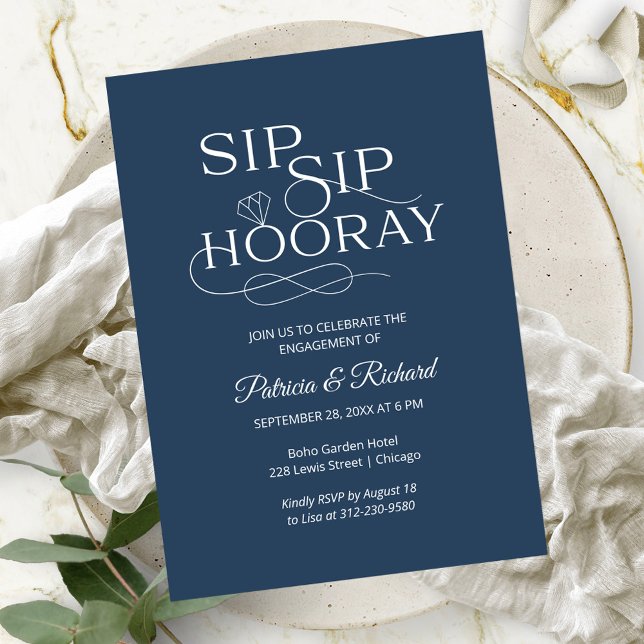 Invitaciones a Sip Sip Hooray Engagement Party (Subido por el creador)