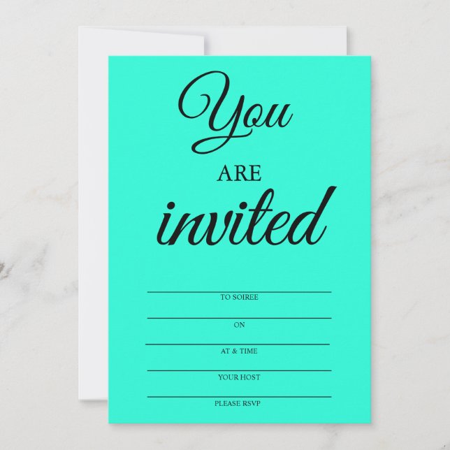 Invitaciones a Soiree en Miami Blue (Anverso)
