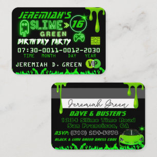 Invitaciones a tarjeta de crédito Slime Green VIP