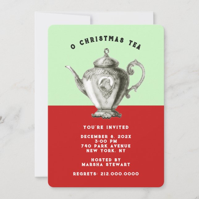Invitaciones a Té de Fiesta (Anverso)