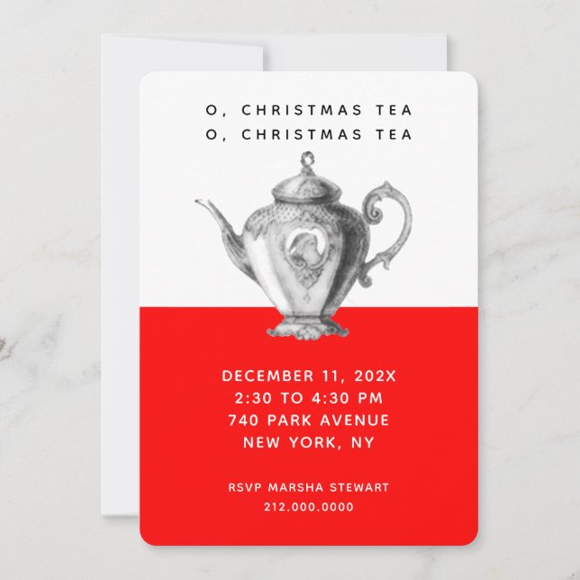 invitaciones a té de Navidad (Anverso)