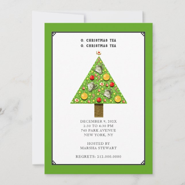 invitaciones a té de Navidad (Anverso)