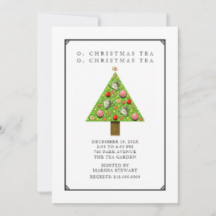invitaciones a té de Navidad