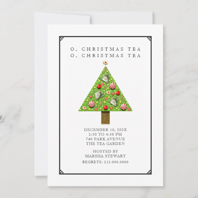 invitaciones a té de Navidad (Anverso)
