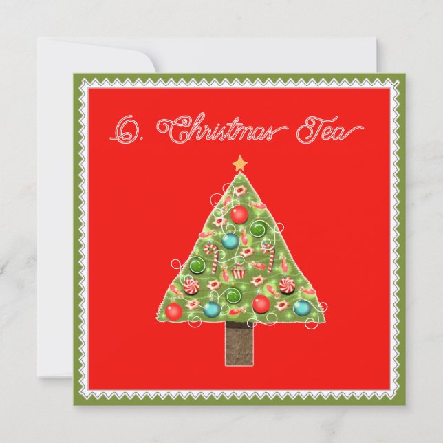 Invitaciones a Té de Navidad (Anverso)