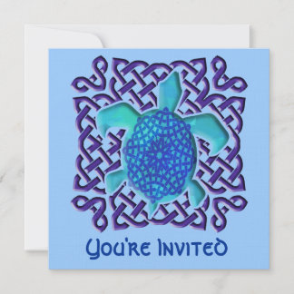 Invitaciones a tortuga nuca celta azul