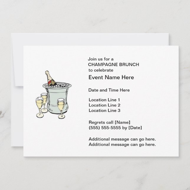 Invitaciones a un brunch champán (Anverso)