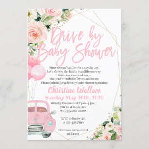 Invitaciones a un Chica de Drive By Baby Shower