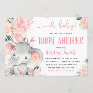 Invitaciones a un Chica para bañarse con elefante 