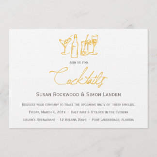 Invitaciones a un cóctel Boda| Amarillo