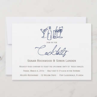 Invitaciones a un cóctel Boda| Azul