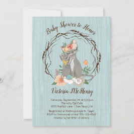 Invitaciones a un gatito gato gatito y a una ducha