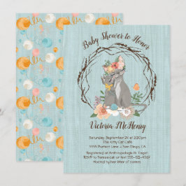 Invitaciones a un gatito gato gatito y a una ducha