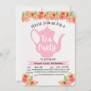 Invitaciones a un partido de té para Chicas
