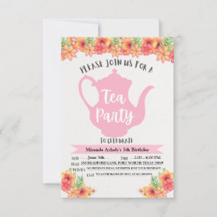 Invitaciones a un partido de té para Chicas