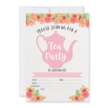 Invitaciones a un partido de té para Chicas