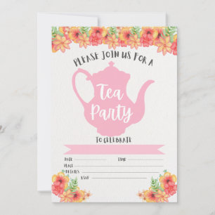 Invitaciones a un partido de té para Chicas