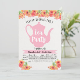 Invitaciones a un partido de té para Chicas