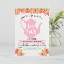 Invitaciones a un partido de té para Chicas