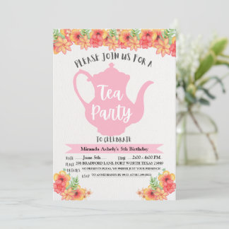 Invitaciones a un partido de té para Chicas