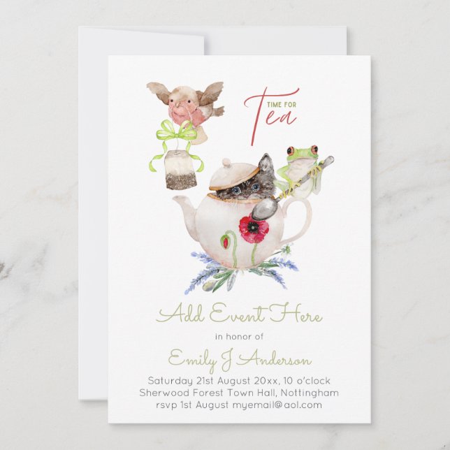 Invitaciones a un Tea Party para CUALQUIER PRESUPU (Anverso)