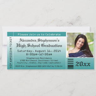 Invitaciones a un vale de graduación de fotos verd