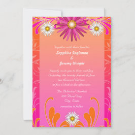 Invitaciones a una boda con flores de mandarina y 