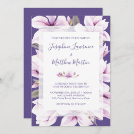 Invitaciones a una boda con flores en la Magnolia