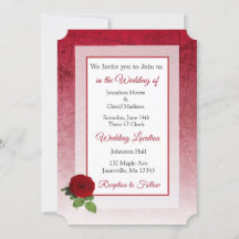 Invitaciones a una boda con temas de Rosas Rojas